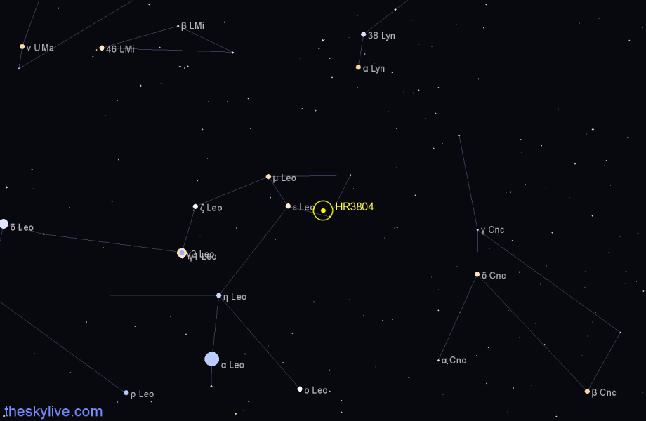 Finder chart HR3804 star