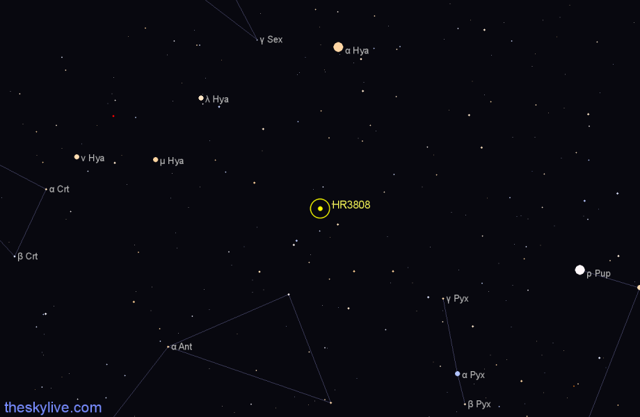 Finder chart HR3808 star