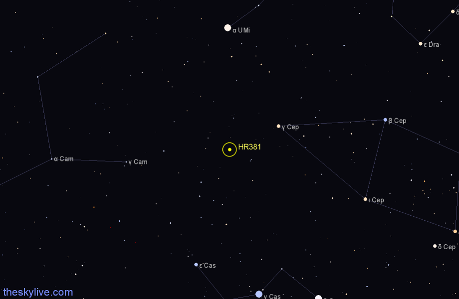 Finder chart HR381 star