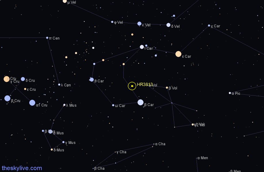 Finder chart HR3813 star