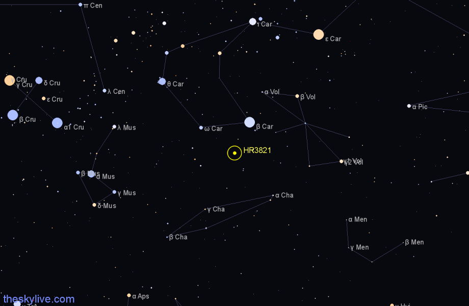 Finder chart HR3821 star