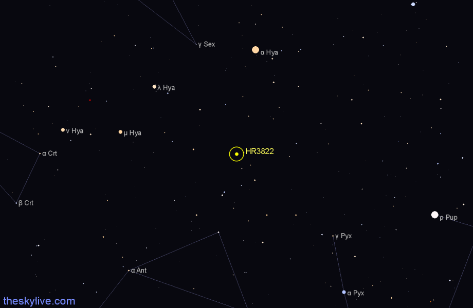 Finder chart HR3822 star