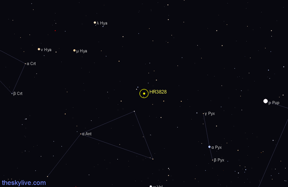 Finder chart HR3828 star