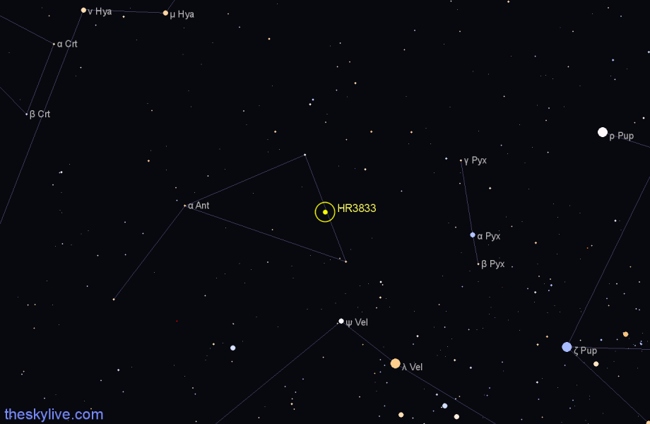 Finder chart HR3833 star