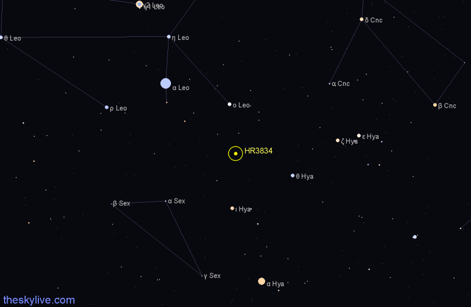 Finder chart HR3834 star