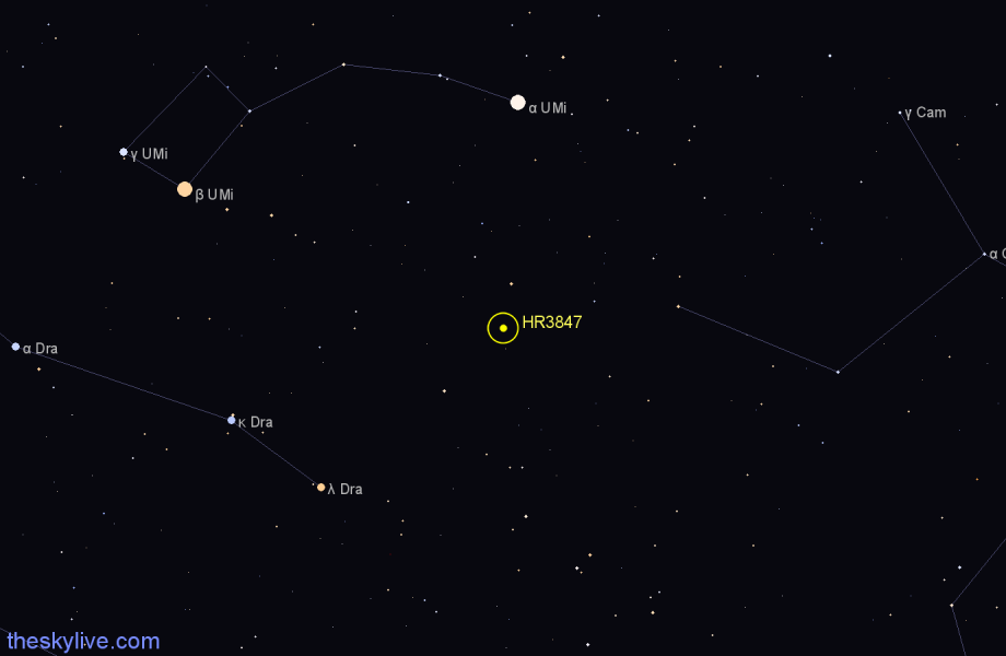 Finder chart HR3847 star