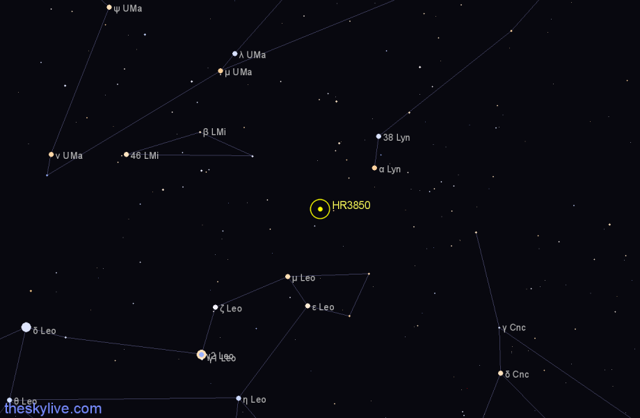 Finder chart HR3850 star