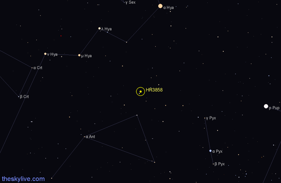 Finder chart HR3858 star