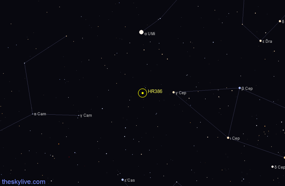 Finder chart HR386 star