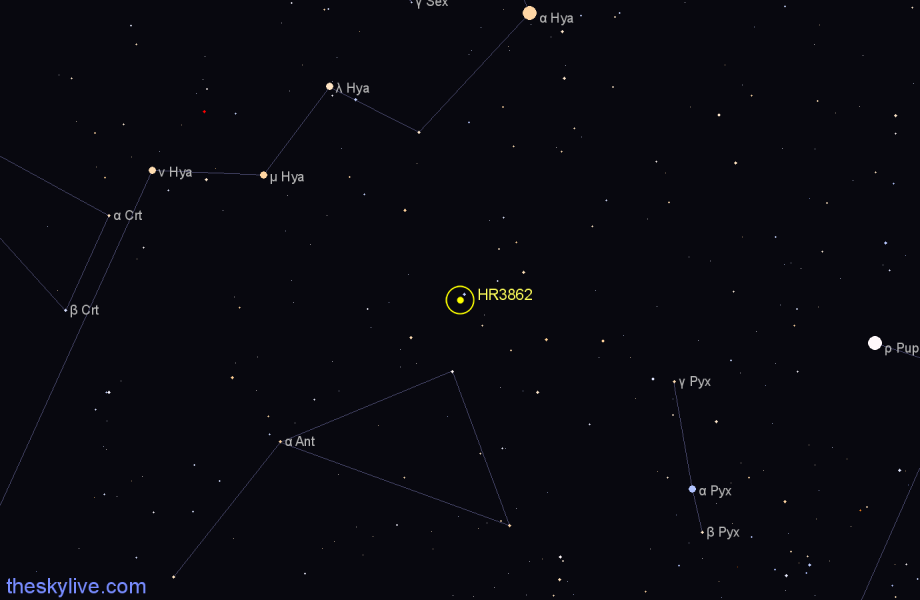 Finder chart HR3862 star