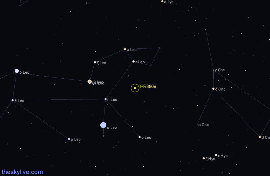 Finder chart HR3869 star