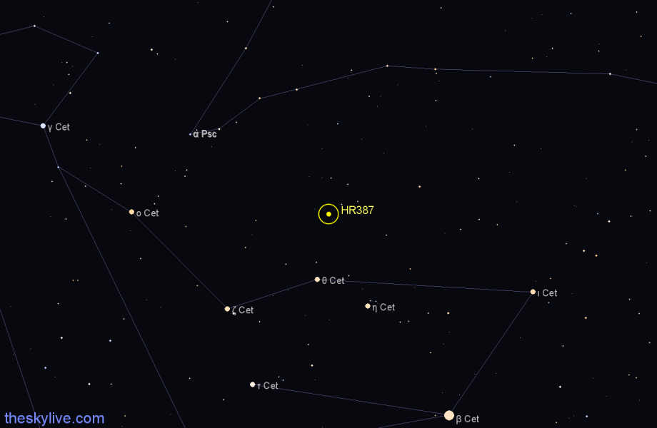 Finder chart HR387 star