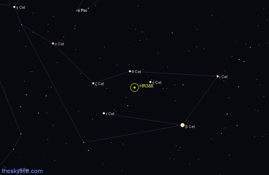 Finder chart HR388 star