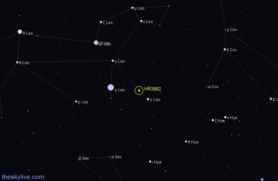Finder chart HR3882 star