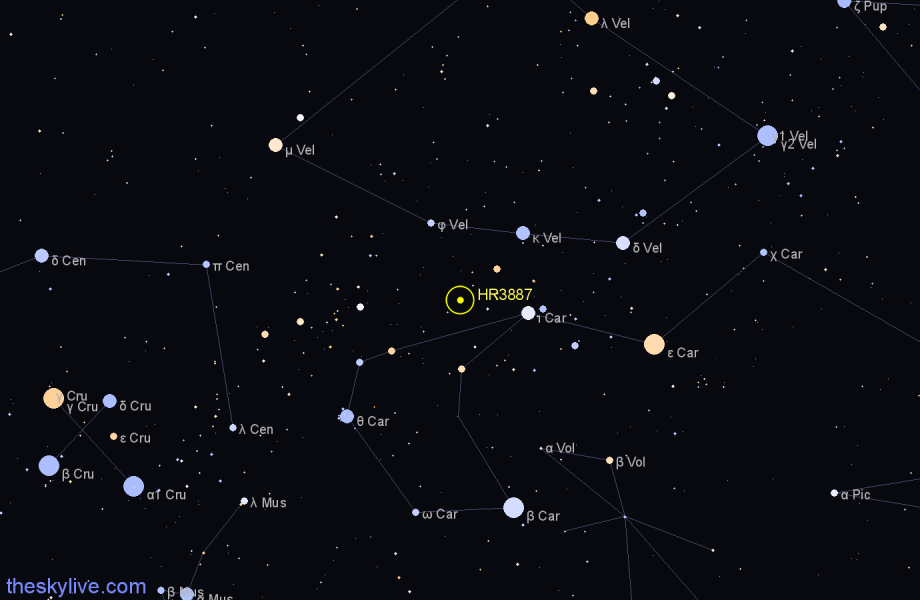 Finder chart HR3887 star