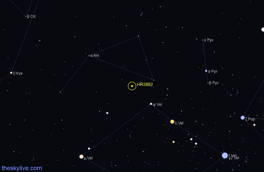 Finder chart HR3892 star