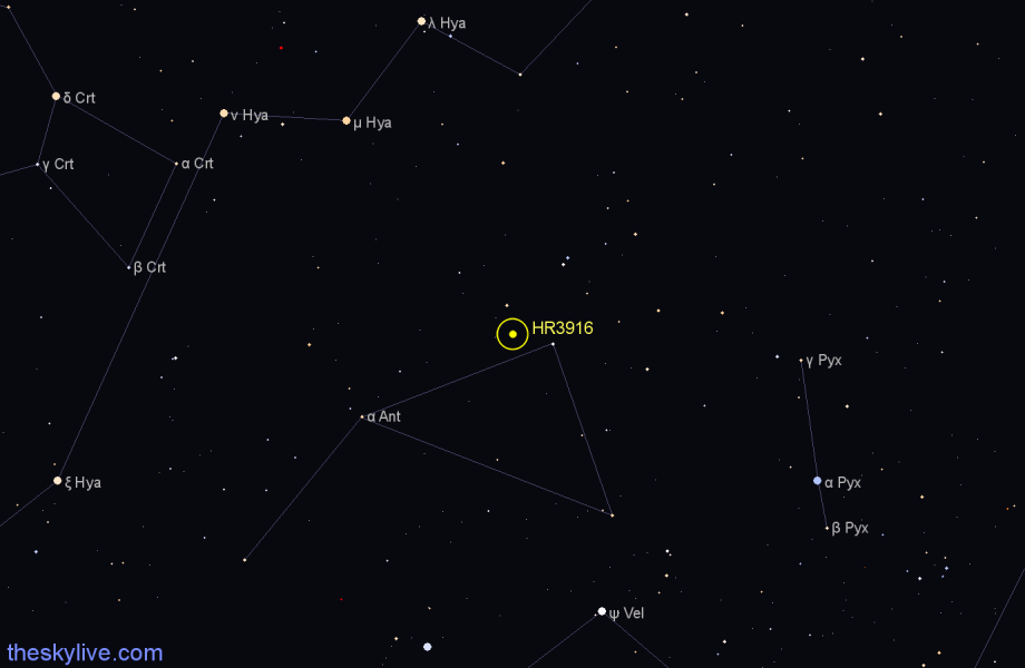 Finder chart HR3916 star
