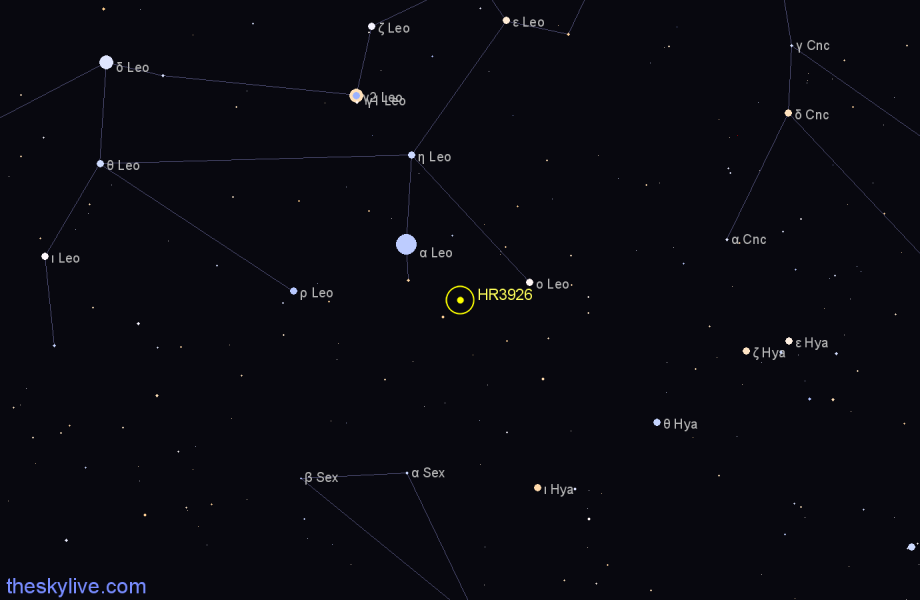 Finder chart HR3926 star