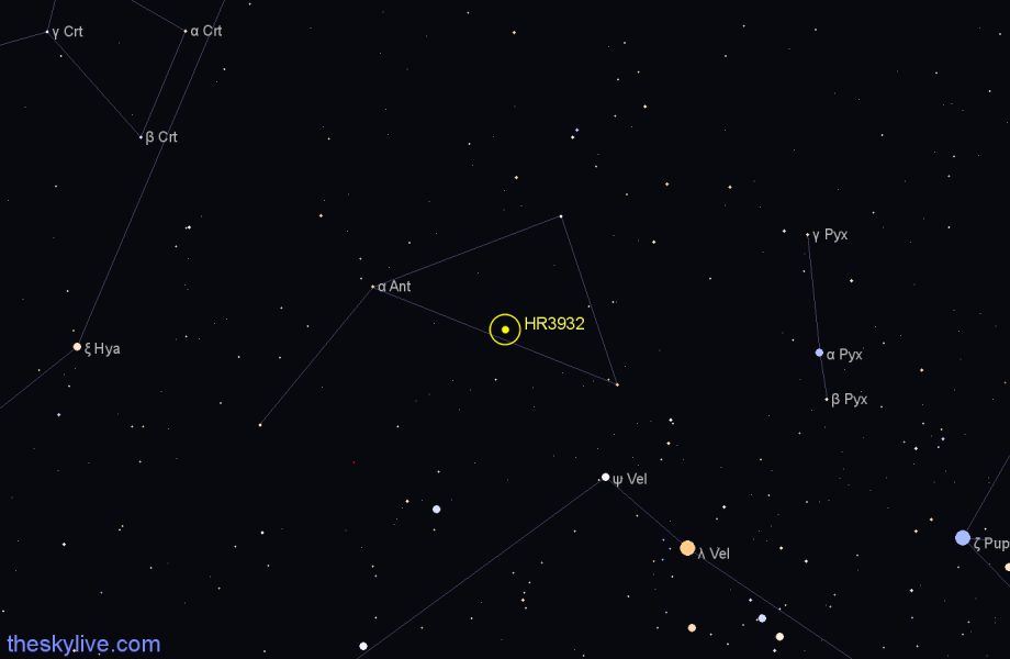 Finder chart HR3932 star