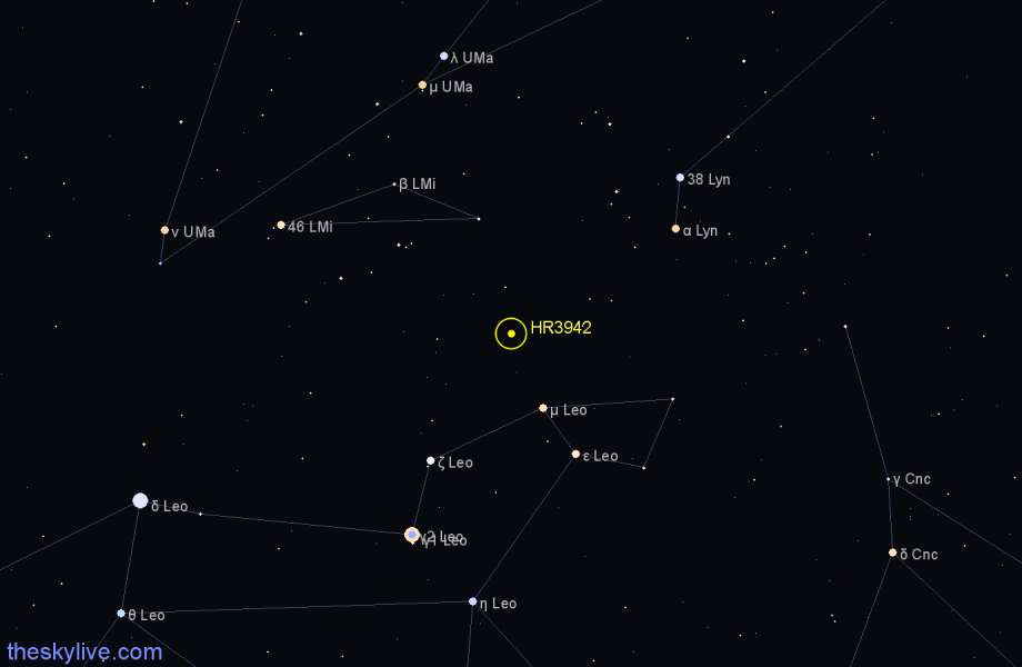 Finder chart HR3942 star