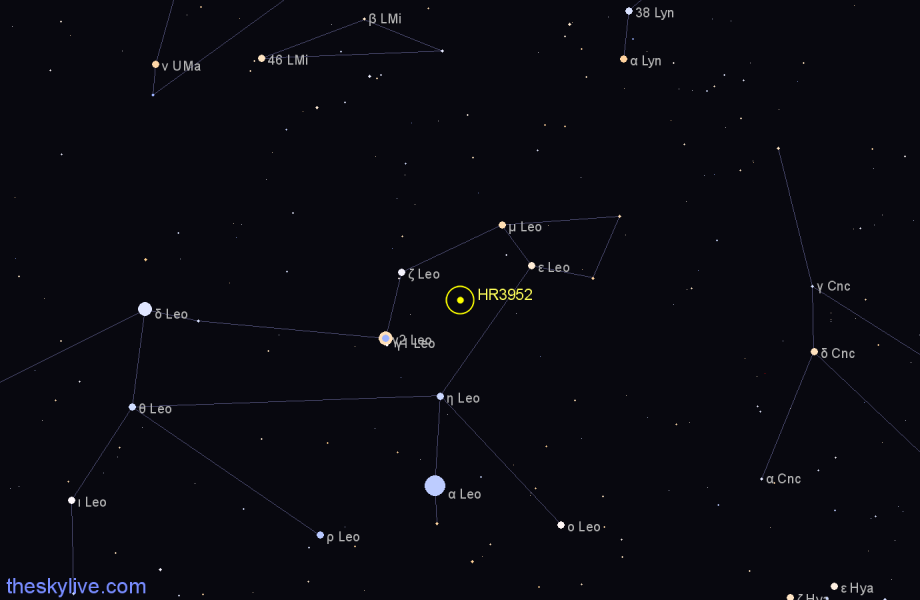 Finder chart HR3952 star