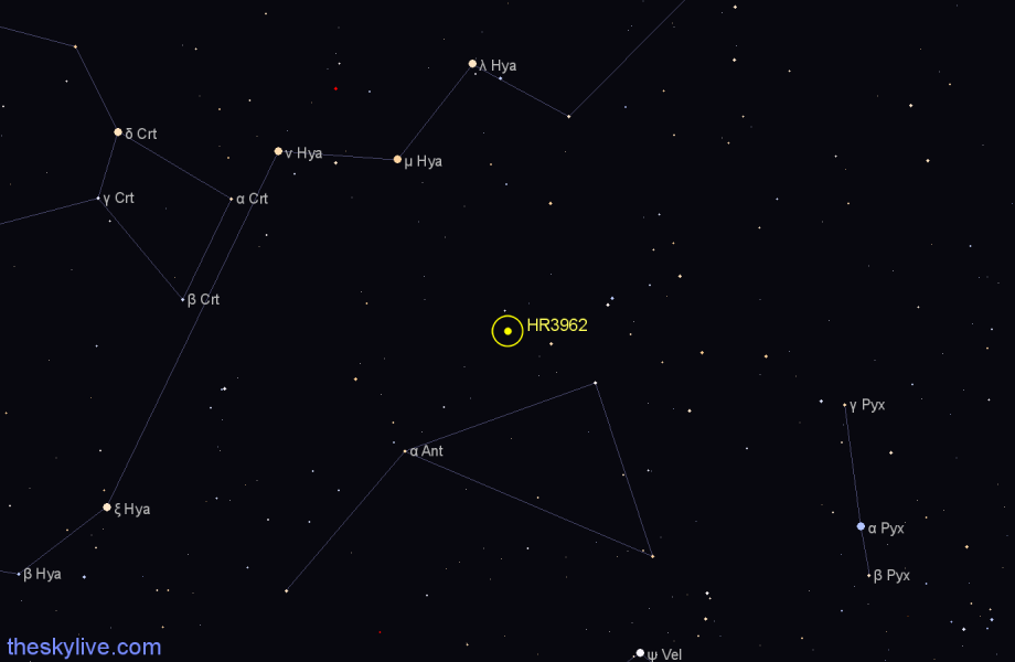 Finder chart HR3962 star