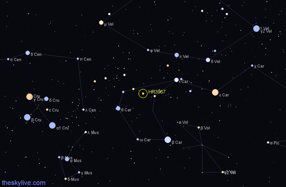 Finder chart HR3967 star