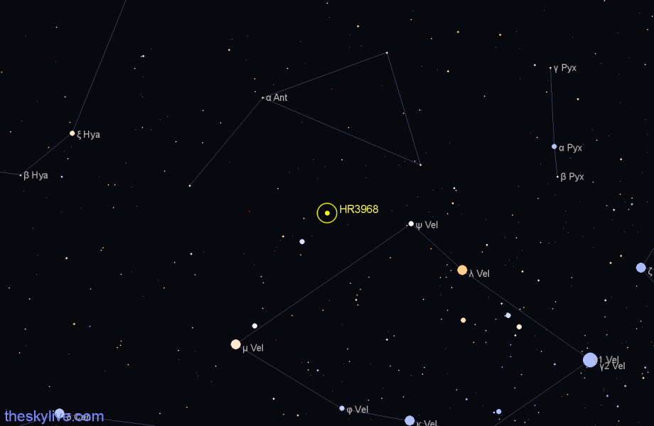Finder chart HR3968 star