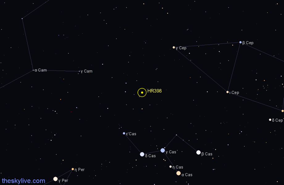 Finder chart HR398 star