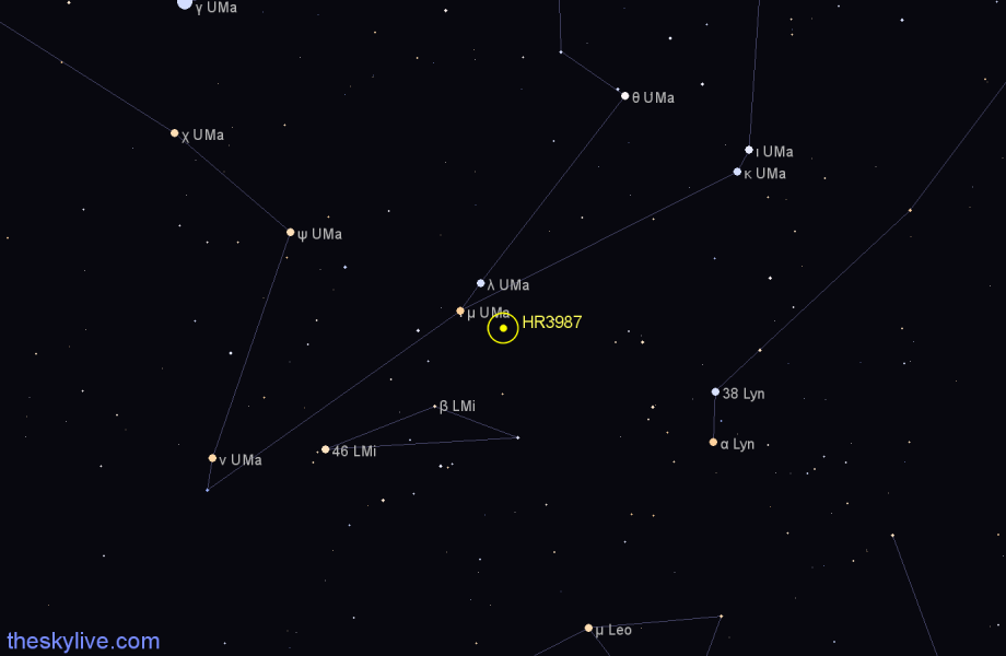 Finder chart HR3987 star