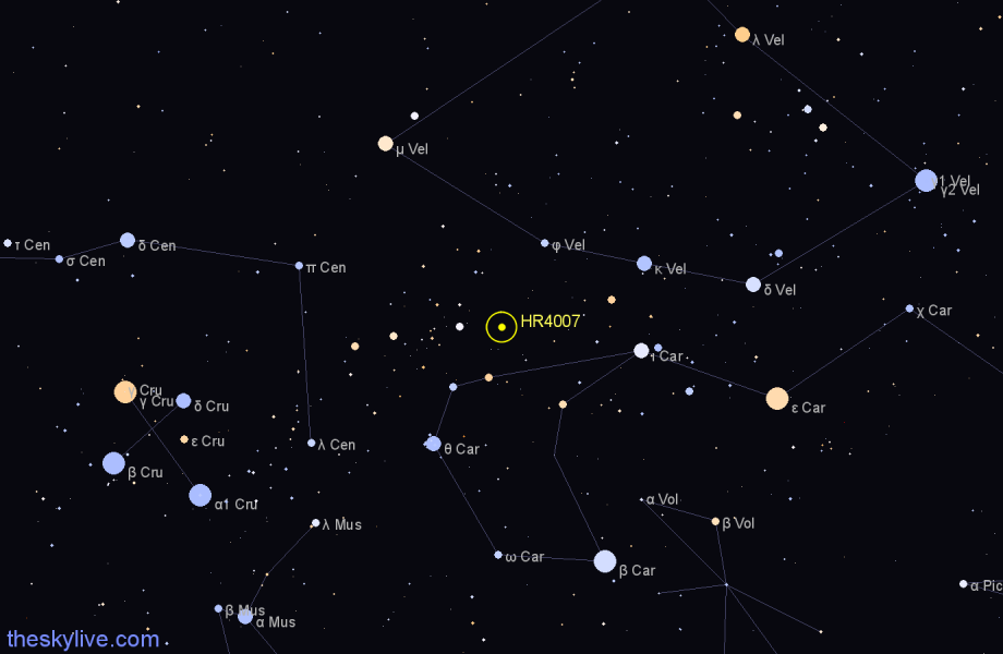Finder chart HR4007 star