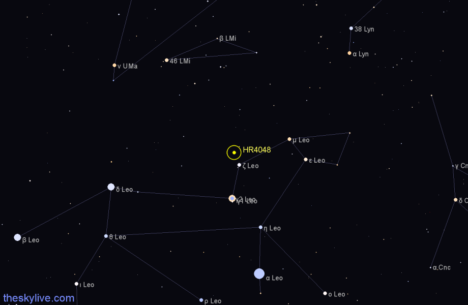 Finder chart HR4048 star