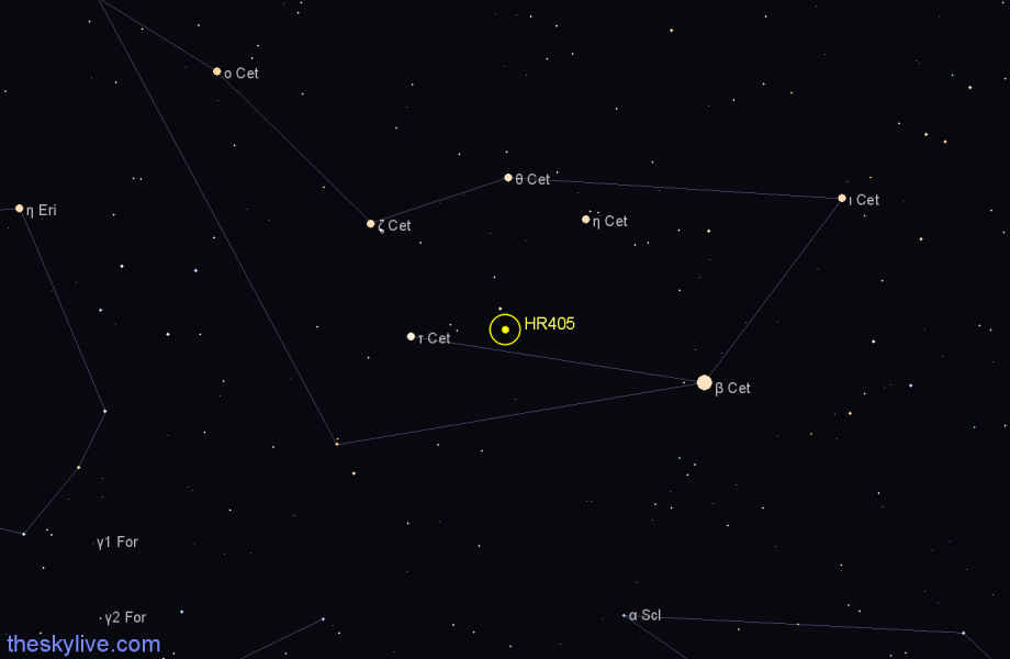 Finder chart HR405 star