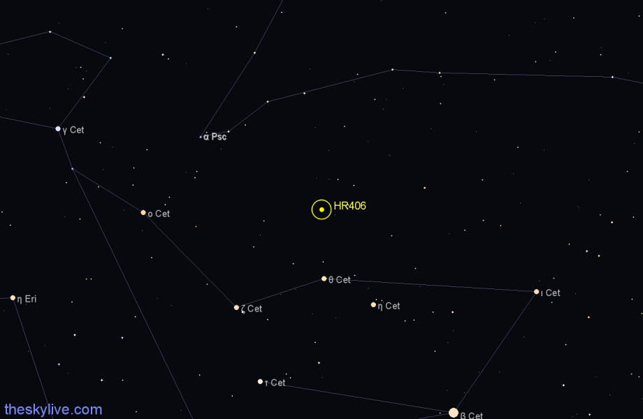 Finder chart HR406 star