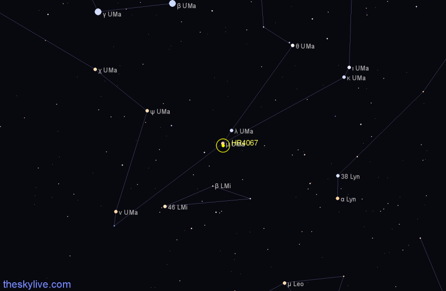 Finder chart HR4067 star