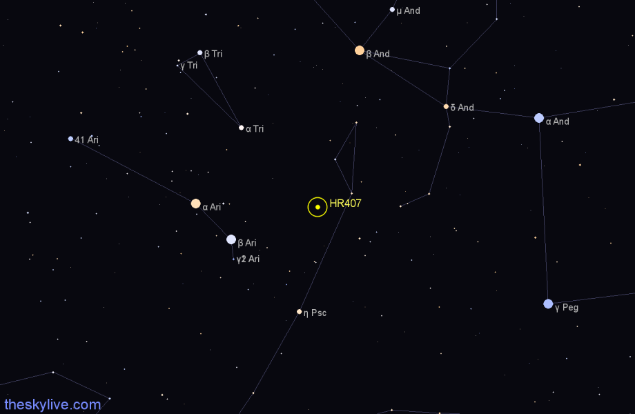 Finder chart HR407 star