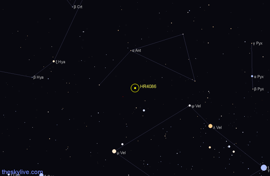 Finder chart HR4086 star