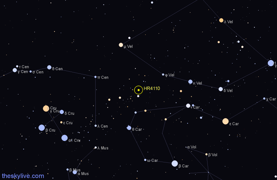 Finder chart HR4110 star