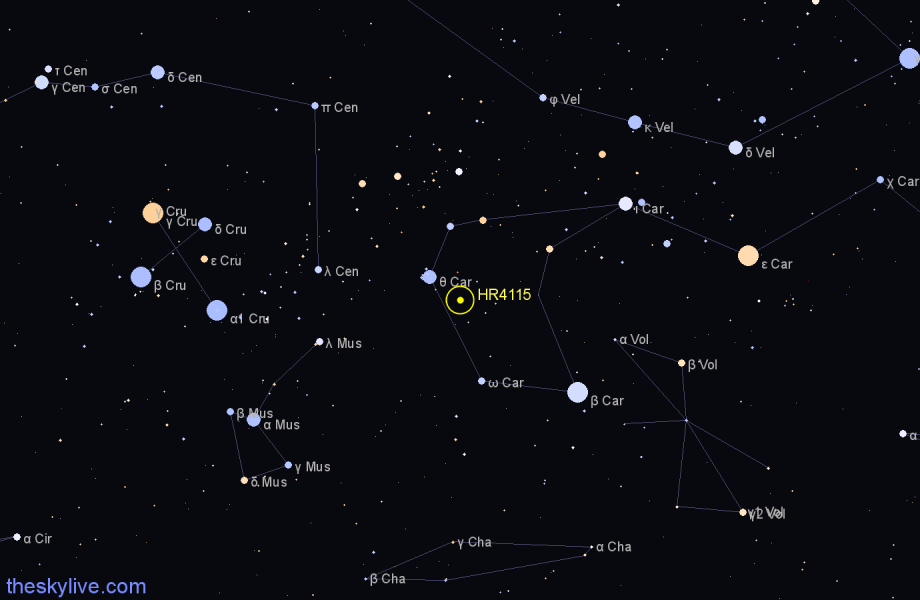 Finder chart HR4115 star