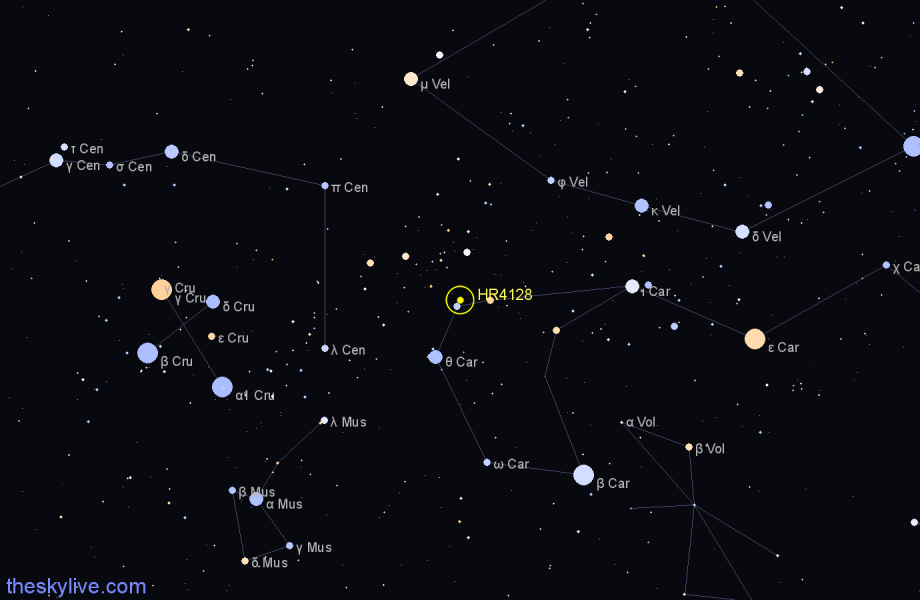 Finder chart HR4128 star