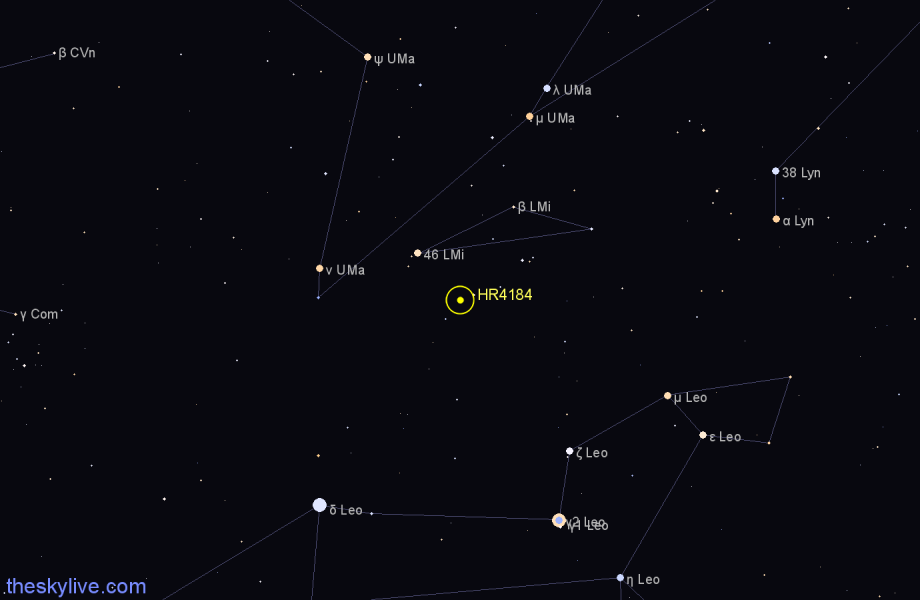 Finder chart HR4184 star