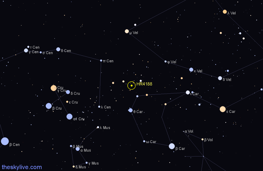 Finder chart HR4188 star