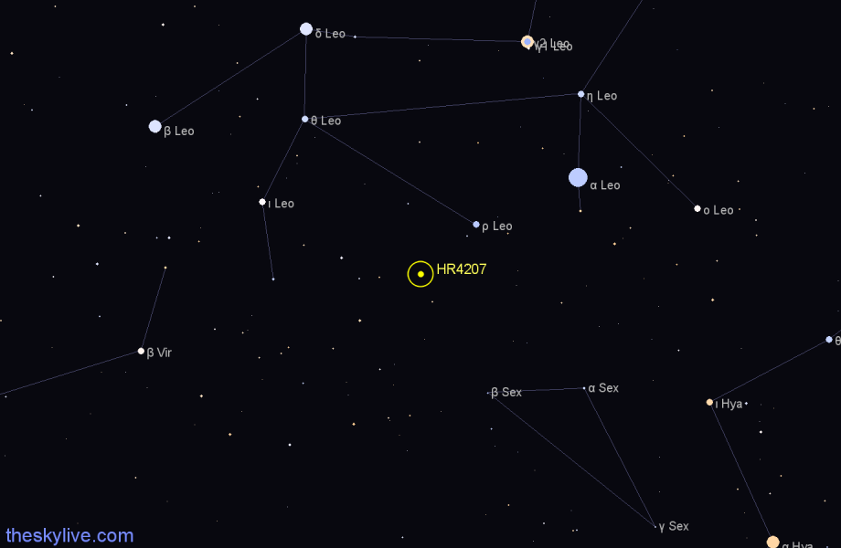Finder chart HR4207 star