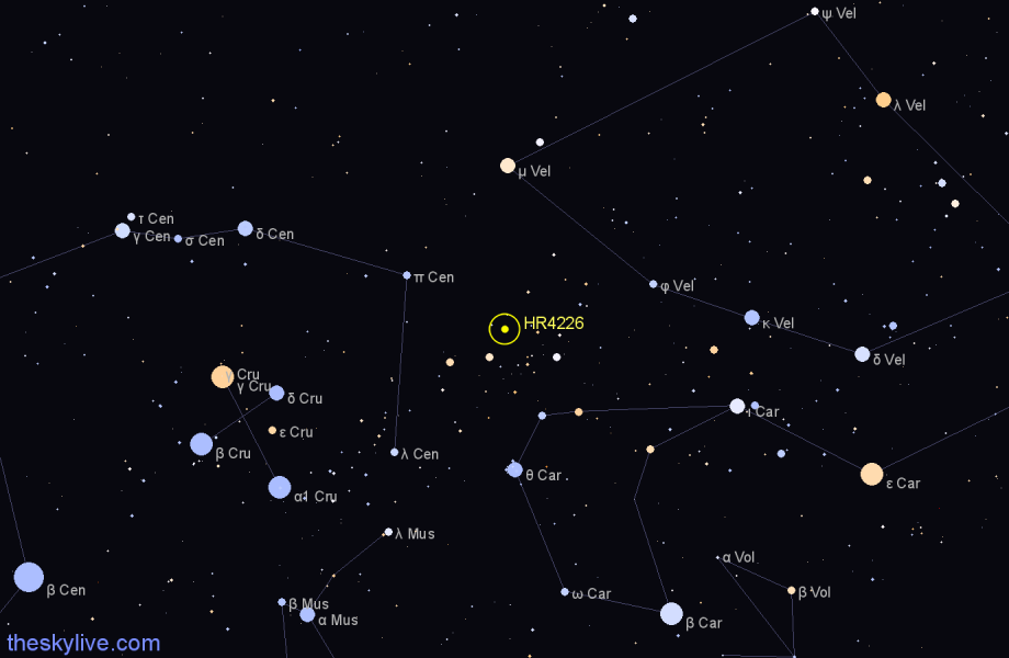 Finder chart HR4226 star