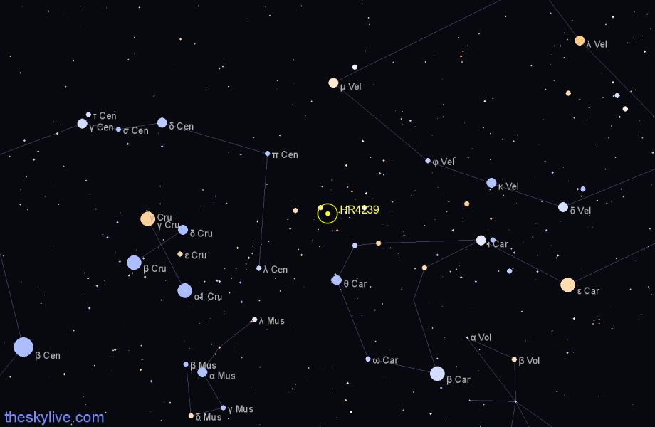 Finder chart HR4239 star