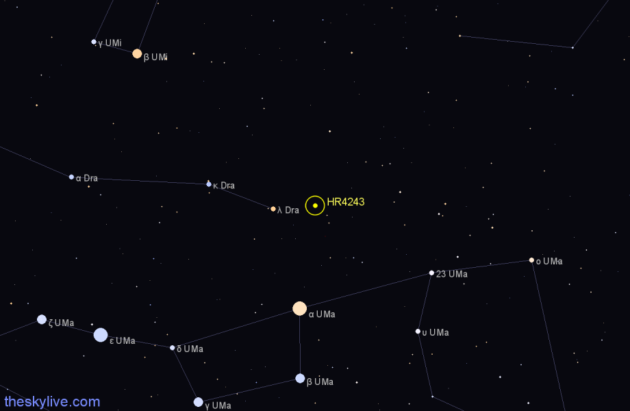 Finder chart HR4243 star