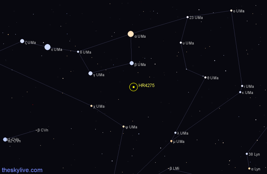 Finder chart HR4275 star