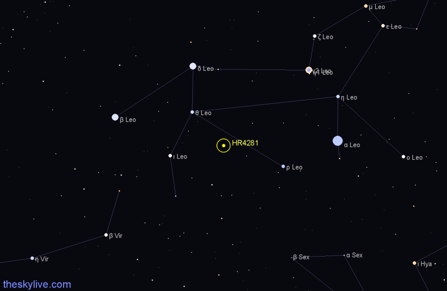 Finder chart HR4281 star