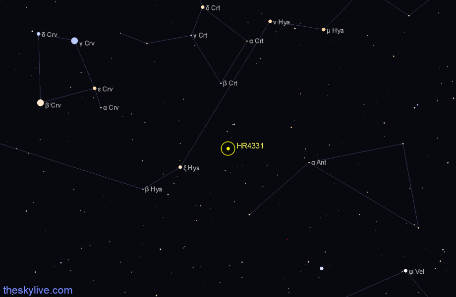 Finder chart HR4331 star