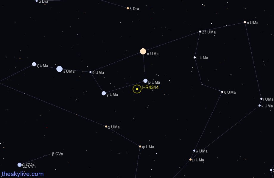 Finder chart HR4344 star